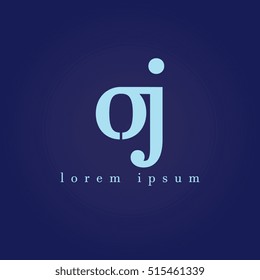 lowercase o and j vector logo. oj initial design template for download