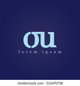 lowercase o and u vector logo. ou initial design template for download