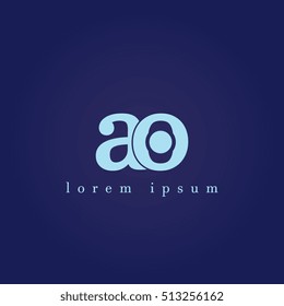 lowercase a and o vector logo. ao initial design template for download