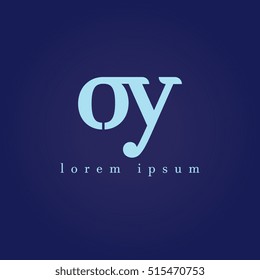 lowercase o and y vector logo. oy initial design template for download