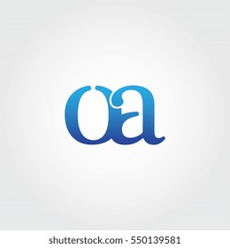 Lowercase oa Logotype. Blue Letter Logo. Letter Abbreviations. Vector Template Element.