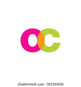lowercase oc logo, pink green overlap transparent logo, modern lifestyle logo