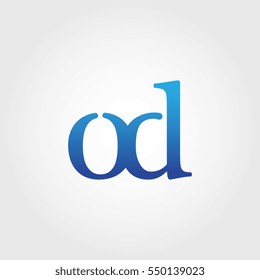 Lowercase od Logotype. Blue Letter Logo. Letter Abbreviations. Vector Template Element.