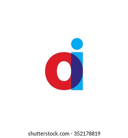 lowercase oi logo, red blue overlap transparent logo