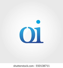 Lowercase oi Logotype. Blue Letter Logo. Letter Abbreviations. Vector Template Element.