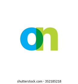 lowercase on logo, blue green overlap transparent logo
