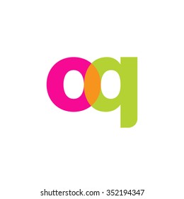lowercase oq logo, pink green overlap transparent logo, modern lifestyle logo