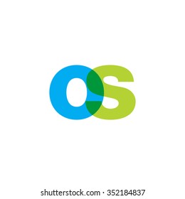 lowercase os logo, blue green overlap transparent logo