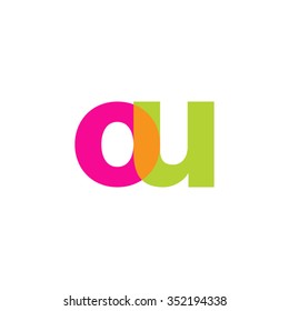 lowercase ou logo, pink green overlap transparent logo, modern lifestyle logo