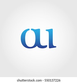 Lowercase ou Logotype. Blue Letter Logo. Letter Abbreviations. Vector Template Element.