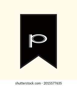 Lowercase p for party wall decoration, such as Wedding, Birthday, Engagement. Alphabet icon vector