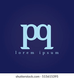 lowercase p and q vector logo. pq initial design template for download