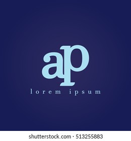 Lowercase A And P Vector Logo. Ap Initial Design Template For Download