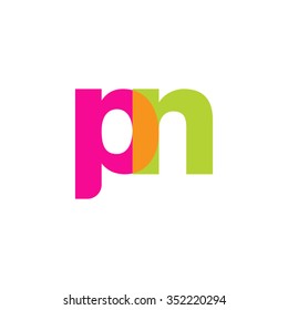 lowercase pn logo, pink green overlap transparent logo, modern lifestyle logo