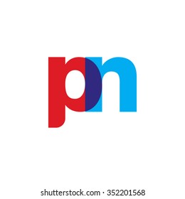 lowercase pn logo, red blue overlap transparent logo