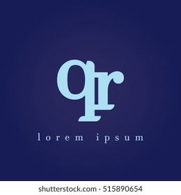 lowercase q and r vector logo. qr initial design template for download
