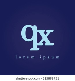 lowercase q and x vector logo. qx initial design template for download
