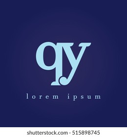 lowercase q and y vector logo. qy initial design template for download