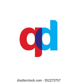 lowercase qd logo, red blue overlap transparent logo