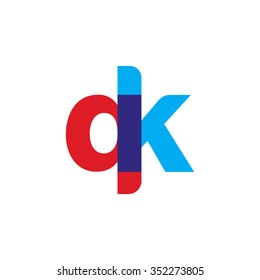 lowercase qk logo, red blue overlap transparent logo