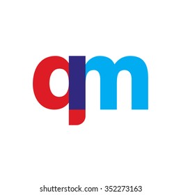 lowercase qm logo, red blue overlap transparent logo