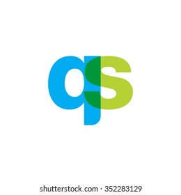 lowercase qs logo, blue green overlap transparent logo