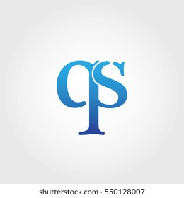 Lowercase qs Logotype. Blue Letter Logo. Letter Abbreviations. Vector Template Element.