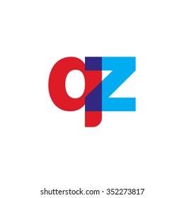 lowercase qz logo, red blue overlap transparent logo