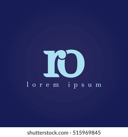 lowercase r and o vector logo. ro initial design template for download