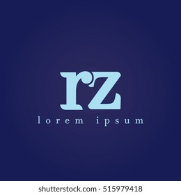 lowercase r and z vector logo. rz initial design template for download