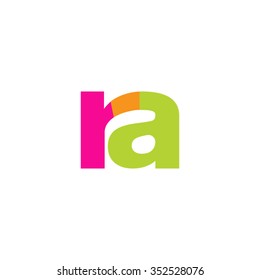lowercase ra logo, pink green overlap transparent logo, modern lifestyle logo