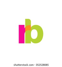 lowercase rb logo, pink green overlap transparent logo, modern lifestyle logo