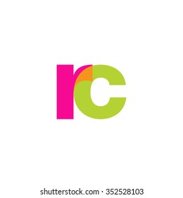lowercase rc logo, pink green overlap transparent logo, modern lifestyle logo