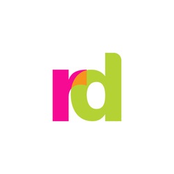 Lowercase Rd Logo, Pink Green Overlap Transparent Logo, Modern Lifestyle Logo