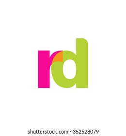 lowercase rd logo, pink green overlap transparent logo, modern lifestyle logo
