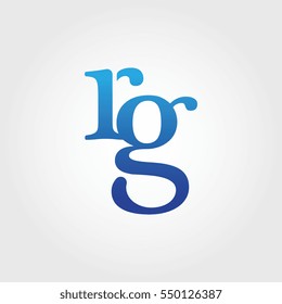 Lowercase rg Logotype. Blue Letter Logo. Letter Abbreviations. Vector Template Element.
