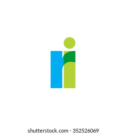 lowercase ri logo, blue green overlap transparent logo