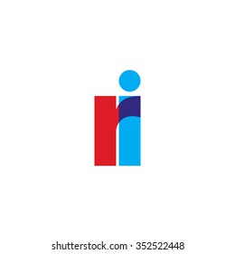 lowercase ri logo, red blue overlap transparent logo