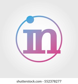 Lowercase in Ring Circle Logotype. Pink and Blue Gradient Logo Letter. Sign Abbreviations. Vector Template Element