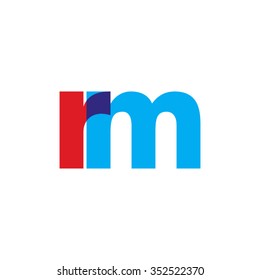 lowercase rm logo, red blue overlap transparent logo