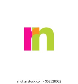 lowercase rn logo, pink green overlap transparent logo, modern lifestyle logo