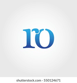 Lowercase ro Logotype. Blue Letter Logo. Letter Abbreviations. Vector Template Element.