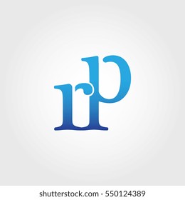 Lowercase rp Logotype. Blue Letter Logo. Letter Abbreviations. Vector Template Element.