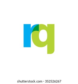 lowercase rq logo, blue green overlap transparent logo