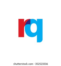 lowercase rq logo, red blue overlap transparent logo