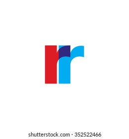 lowercase rr logo, red blue overlap transparent logo