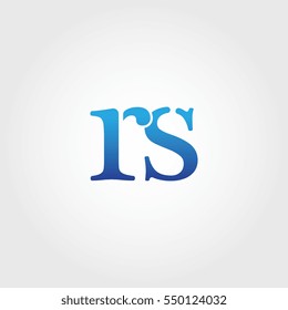 Lowercase rs Logotype. Blue Letter Logo. Letter Abbreviations. Vector Template Element.