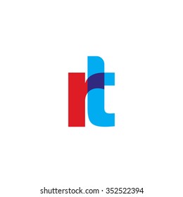 lowercase rt logo, red blue overlap transparent logo