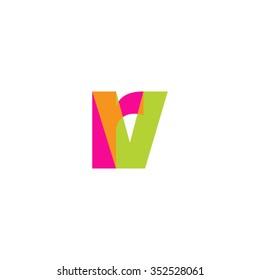 lowercase rv logo, pink green overlap transparent logo, modern lifestyle logo