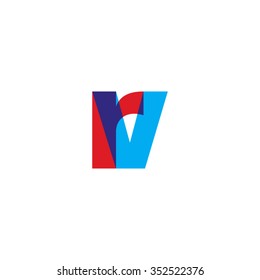 lowercase rv logo, red blue overlap transparent logo